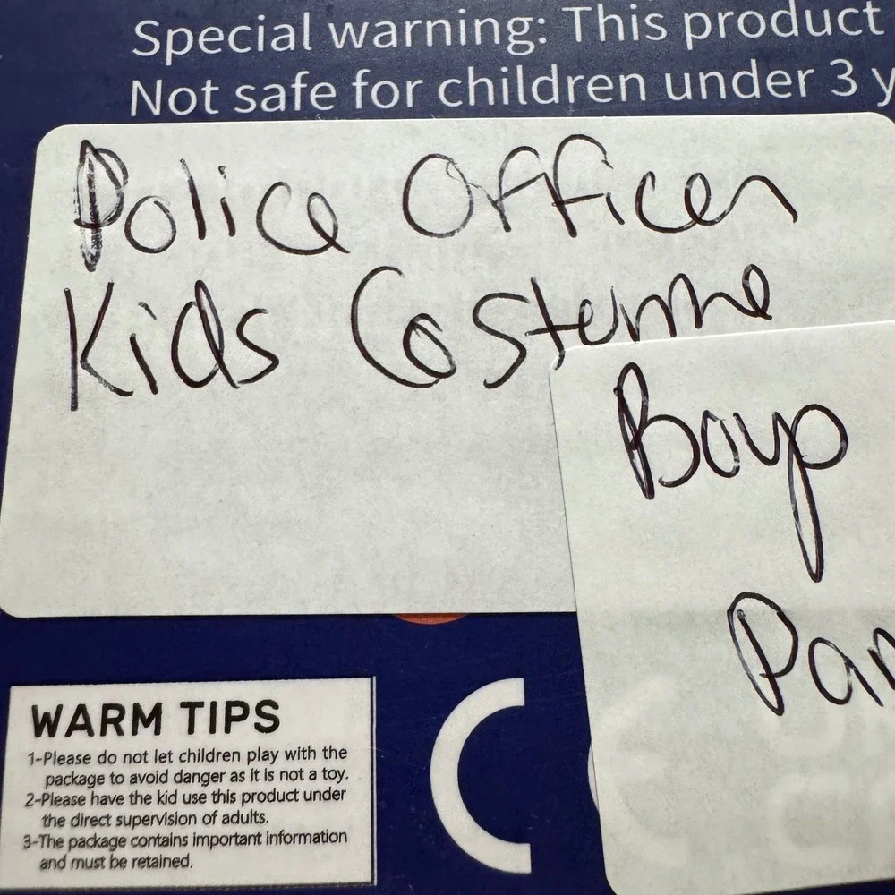 Police Officer Costume Kids Size 4/5 Navy Blue Uniform Props Pant Shirt Set B2